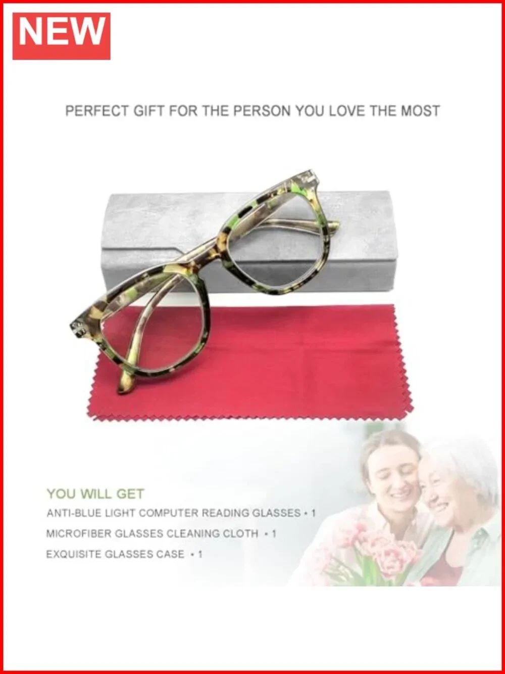 Blue Light Blocking Reading Glasses for Women TR90 Round Frame Readers for